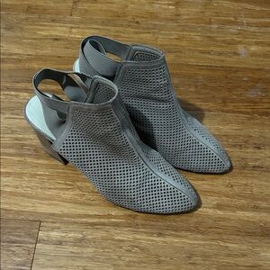 Marc Fisher Gray Perforated Mules